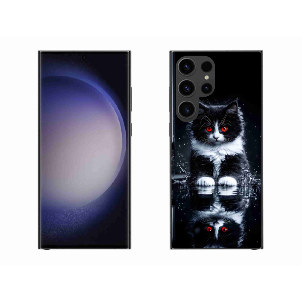 Zselés borítás mmCase Samsung Galaxy S23 Ultra 5G - fekete-fehér cica