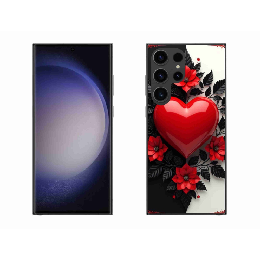 Gél védőhuzat mmCase Samsung Galaxy S23 Ultra 5G - piros szív