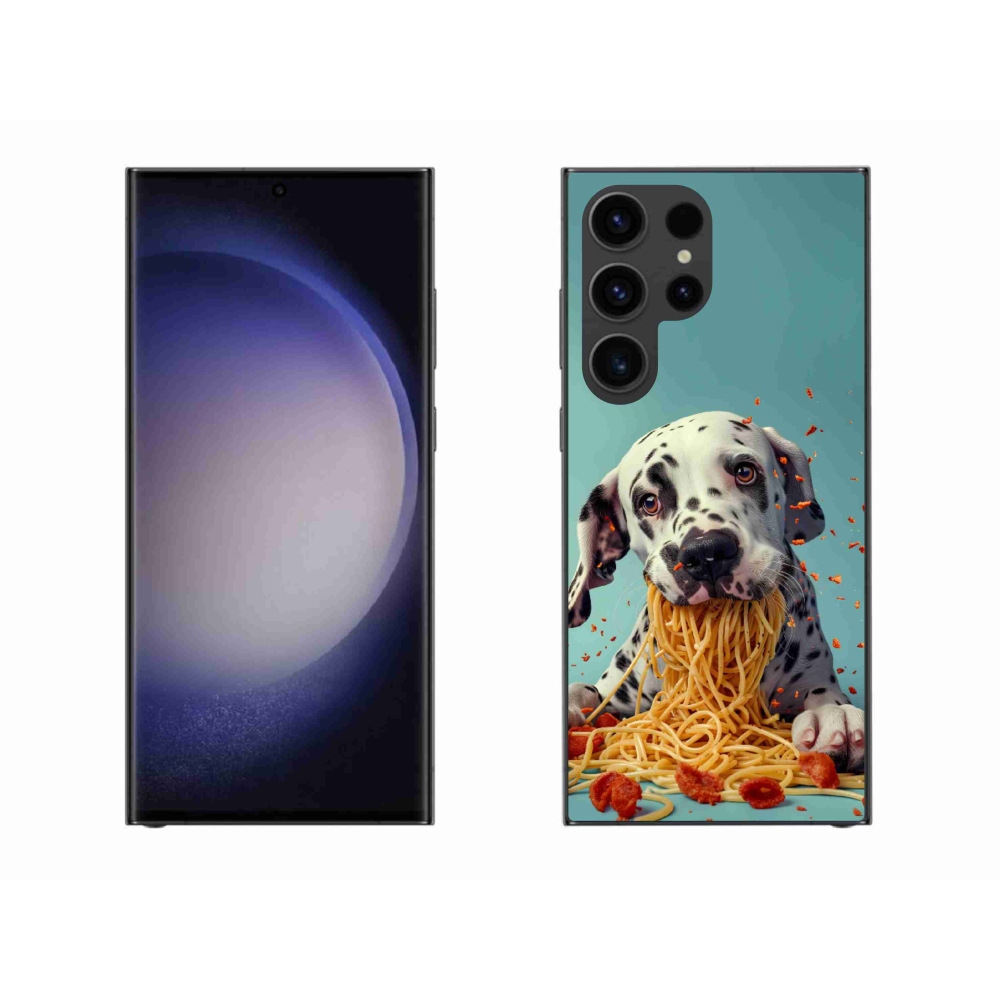 Zselés borítás mmCase Samsung Galaxy S23 Ultra 5G - Dalmata és spagetti