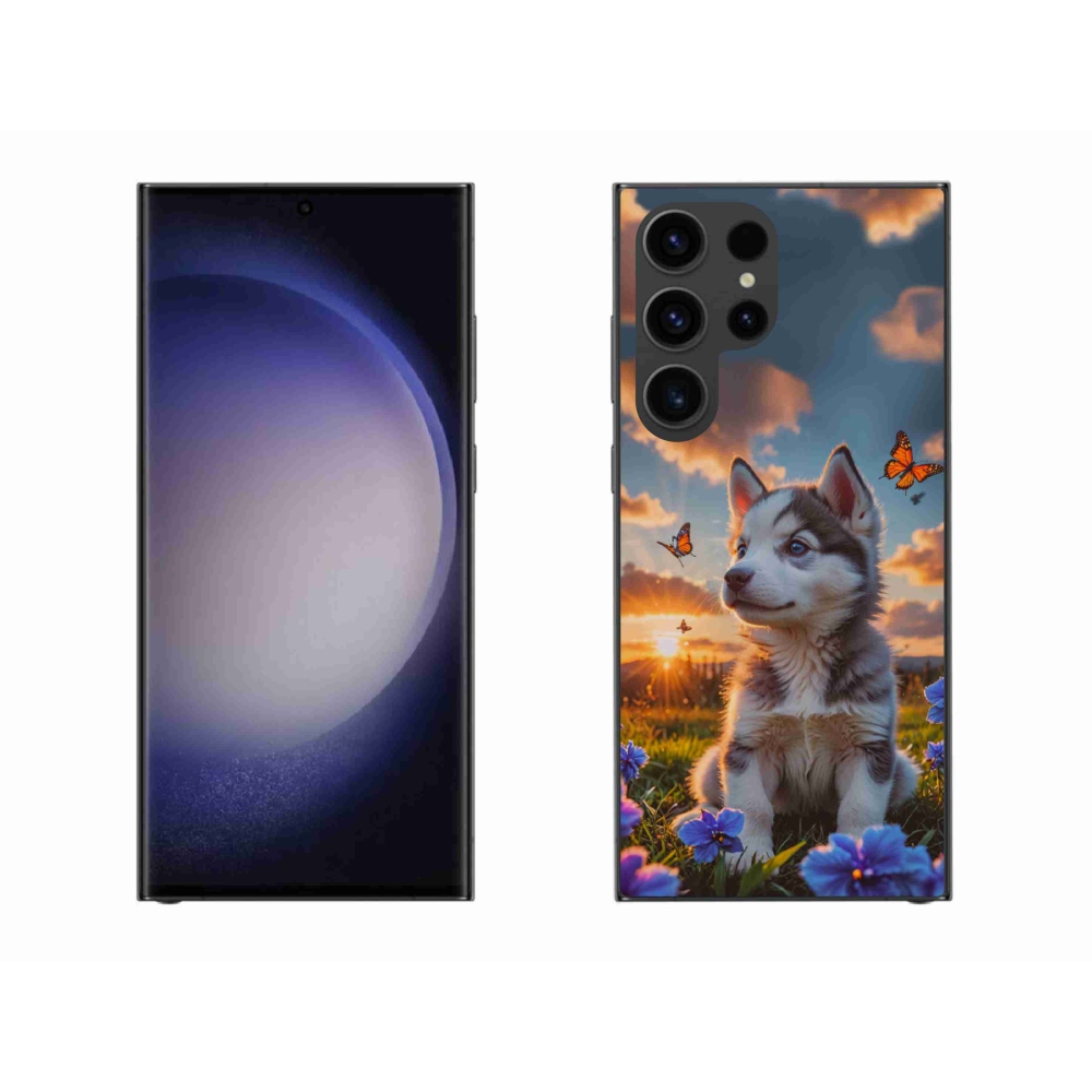 Zselés borítás mmCase Samsung Galaxy S23 Ultra 5G - husky a naplementében