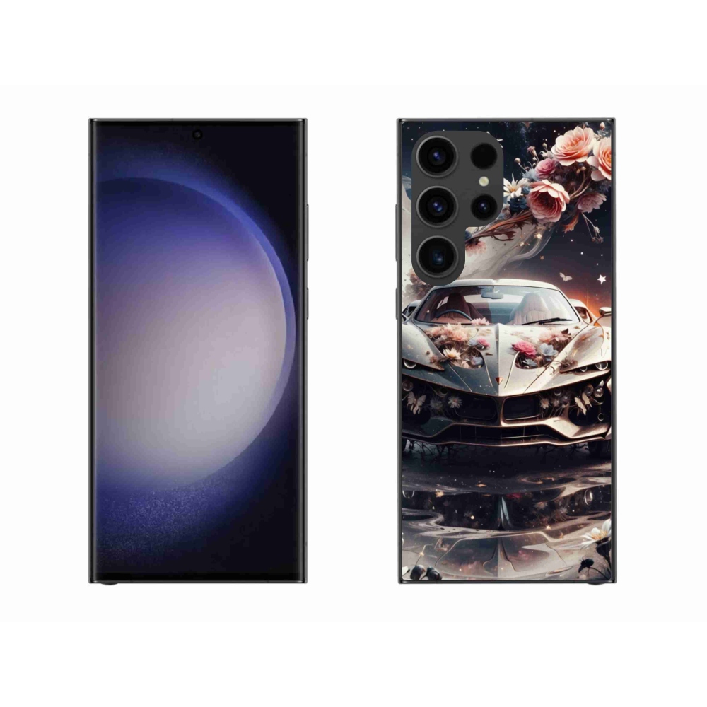 Gél borítás mmCase Samsung Galaxy S23 Ultra 5G - virágos sportkocsihoz
