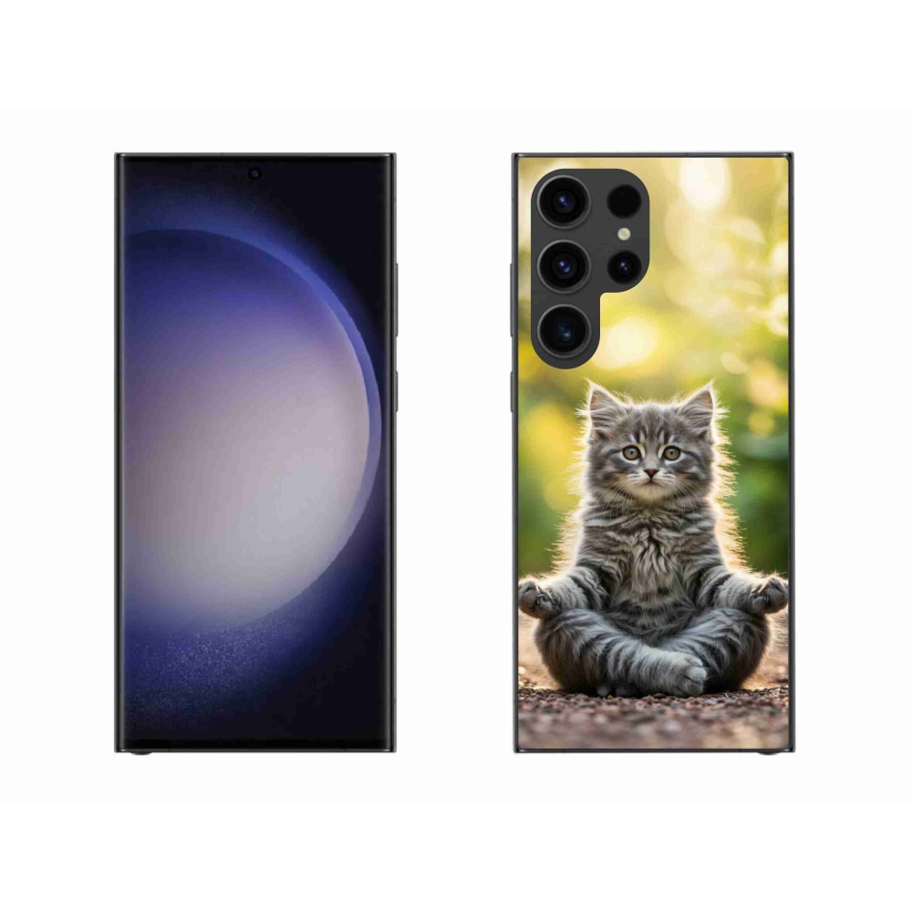 Gél borítás mmCase Samsung Galaxy S23 Ultra 5G - meditáló cica