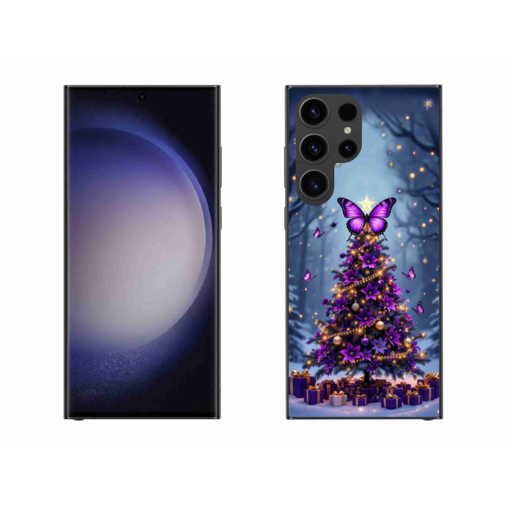 Gél borítás mmCase Samsung Galaxy S23 Ultra 5G - pillangó karácsonyfa