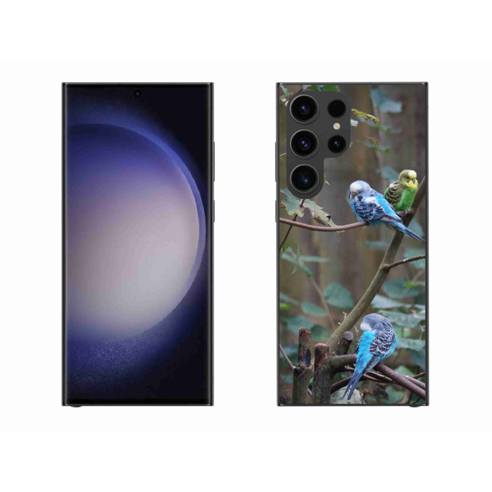 Zselés borítás mmCase Samsung Galaxy S23 Ultra 5G - papagájok az ágon