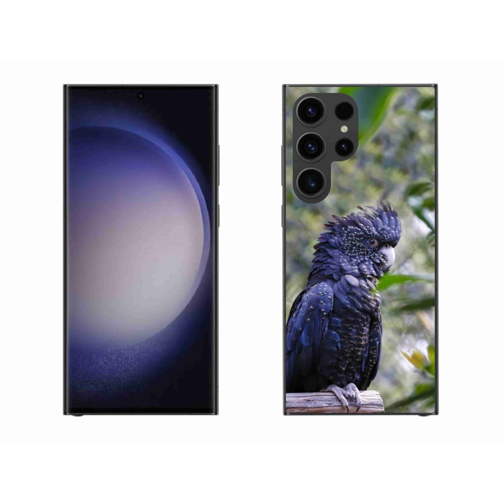 Zselés borítás mmCase Samsung Galaxy S23 Ultra 5G - papagáj kakadu fekete