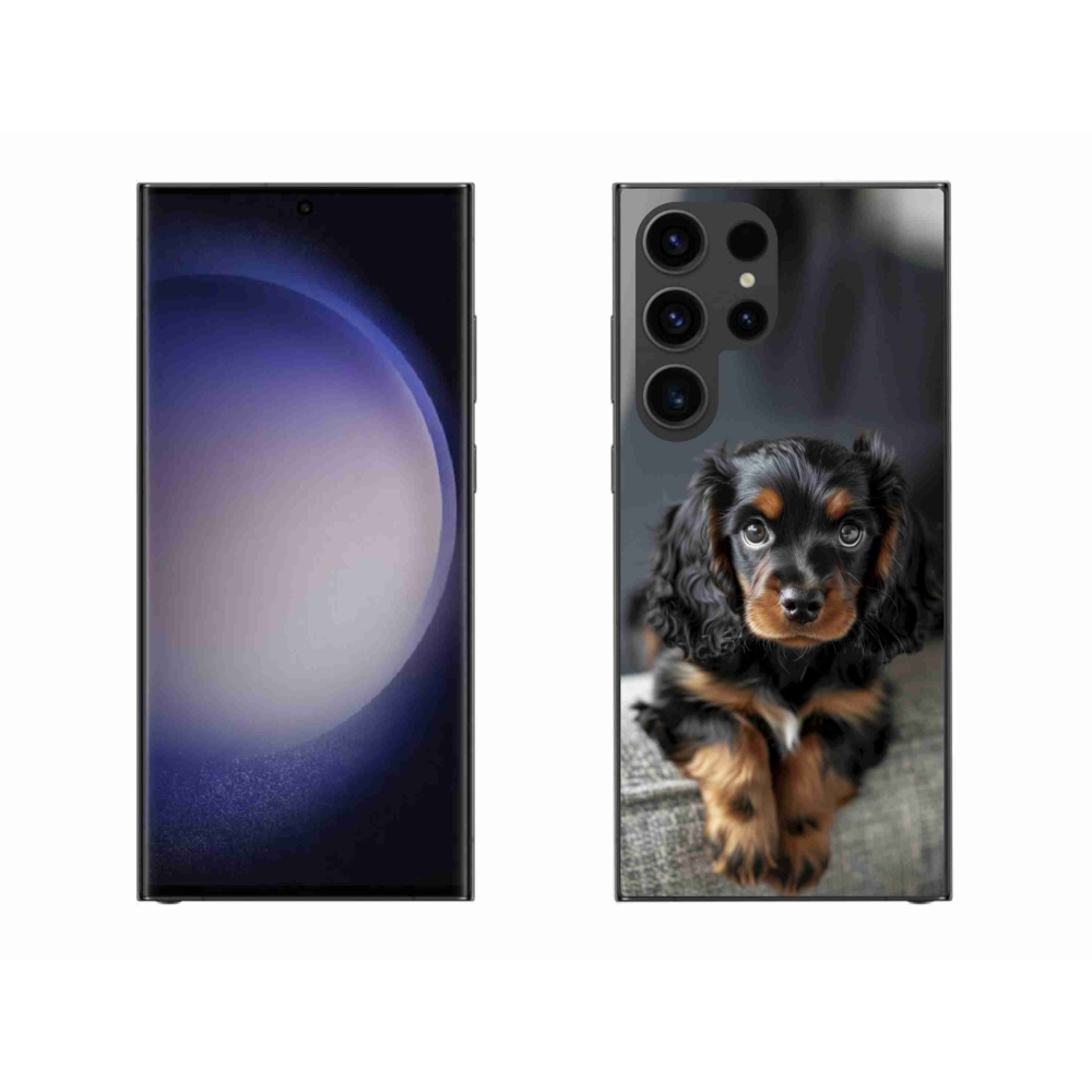 Gél borítás mmCase Samsung Galaxy S23 Ultra 5G - aranyos hosszú szőrű tacskóhoz