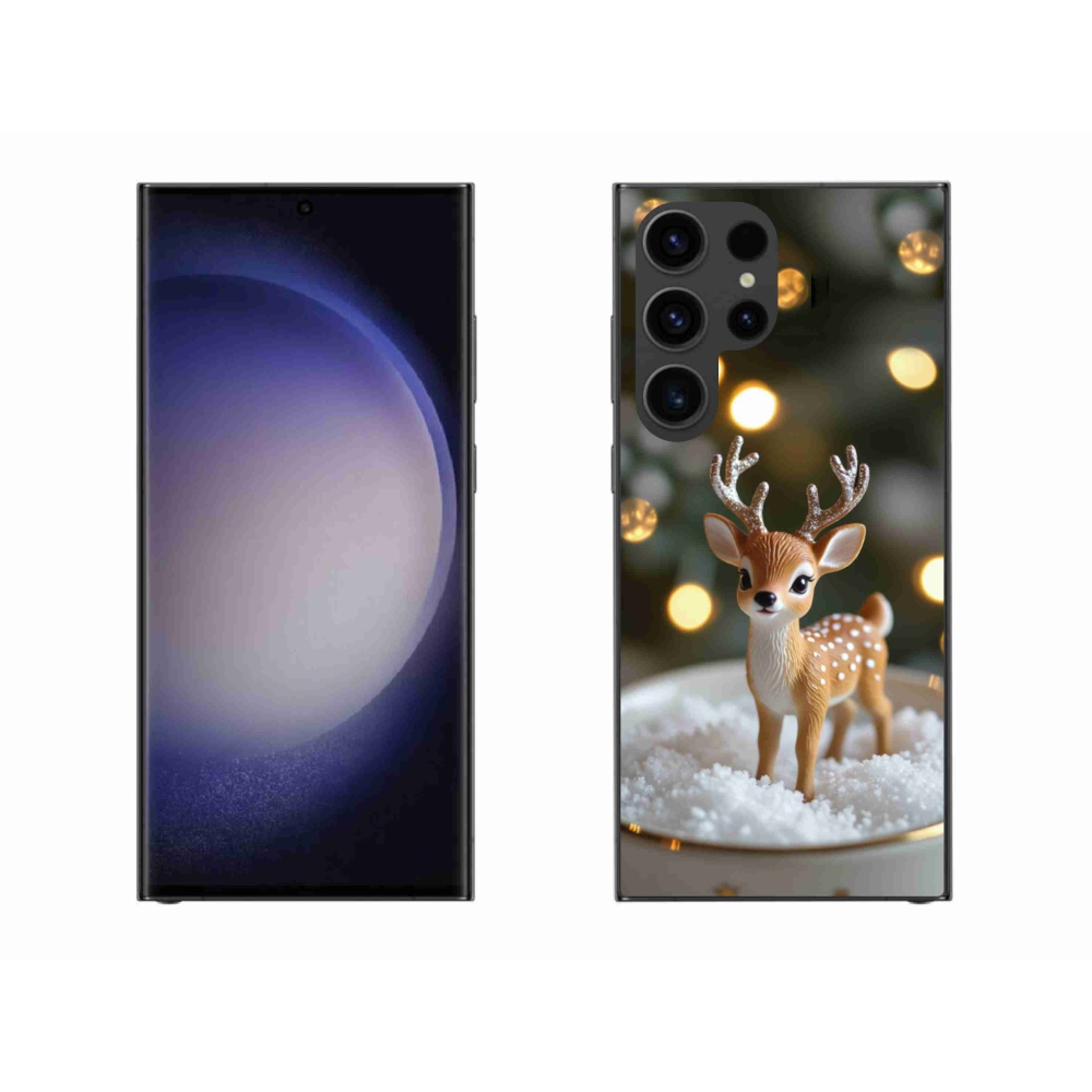 Gél borítás mmCase Samsung Galaxy S23 Ultra 5G - aranyos karácsonyi szarvasok