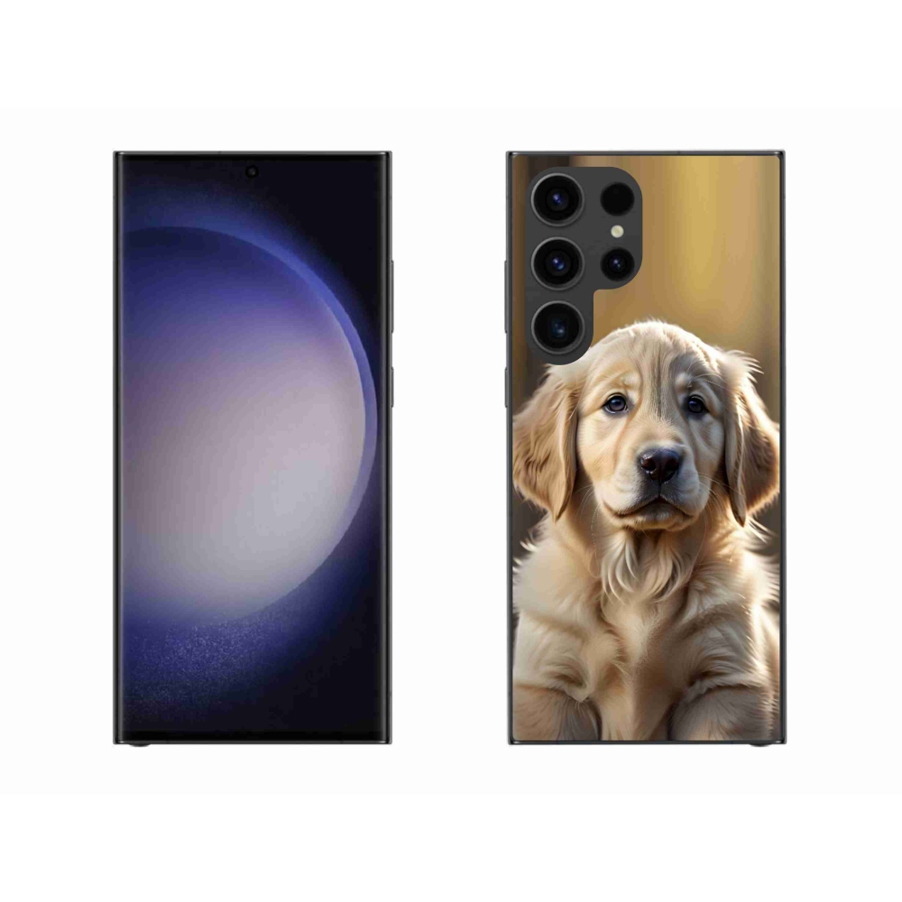 Gél borítás mmCase Samsung Galaxy S23 Ultra 5G - aranyos arany retrieverhez