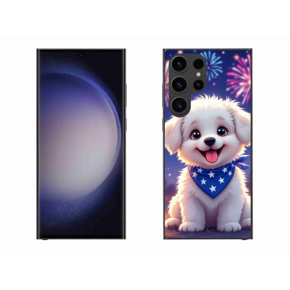 Gél borítás mmCase Samsung Galaxy S23 Ultra 5G - ünnepi kölyökkutyakölyökhöz