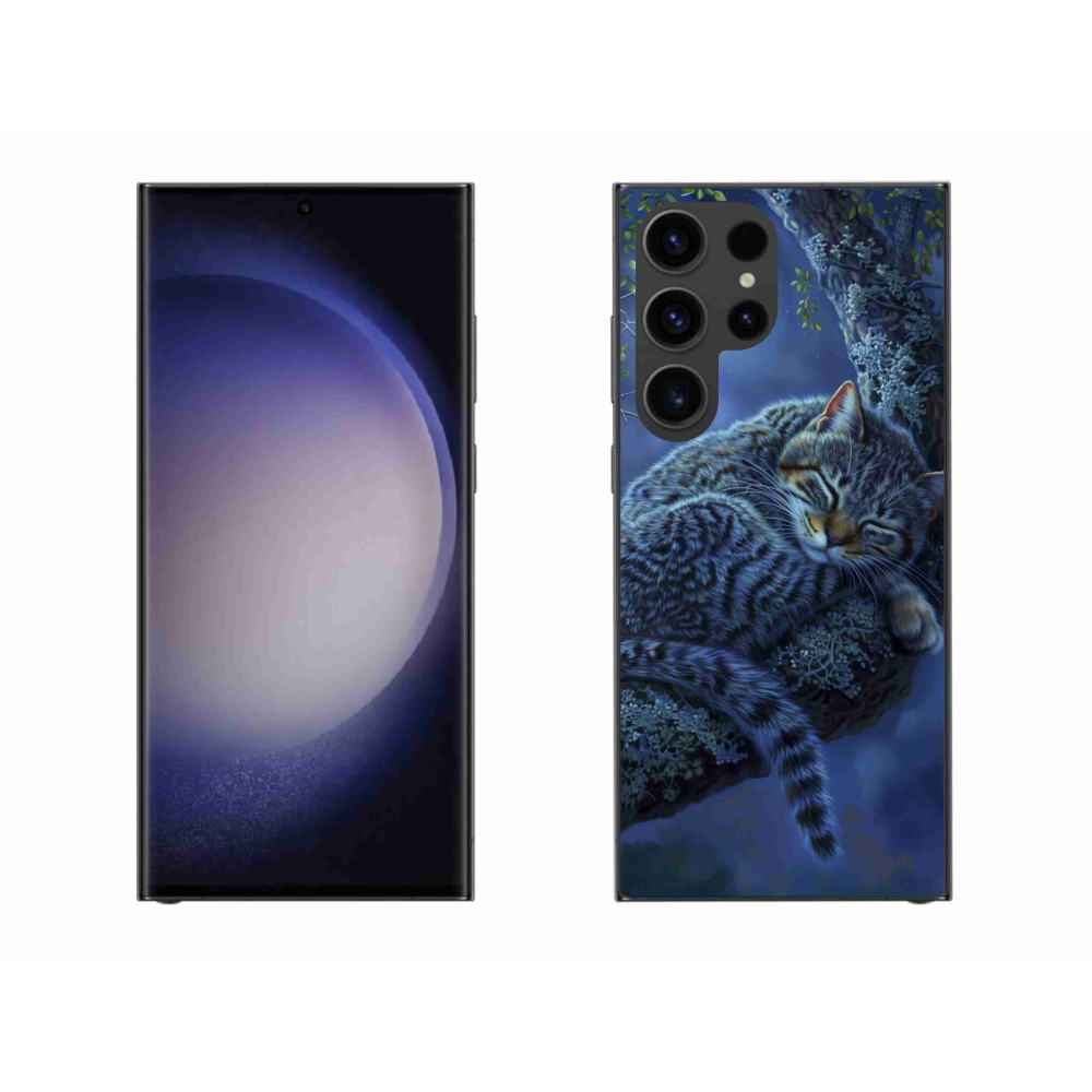 Gél védőhuzat mmCase Samsung Galaxy S23 Ultra 5G - alvó macska - Samsung Galaxy S23 Ultra 5G számára