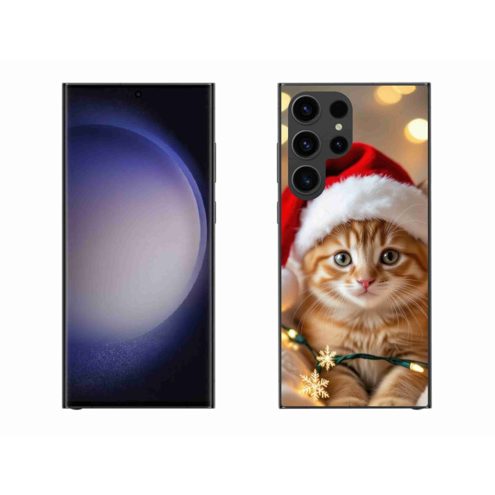 Gél borítás mmCase Samsung Galaxy S23 Ultra 5G - Karácsonyi cica