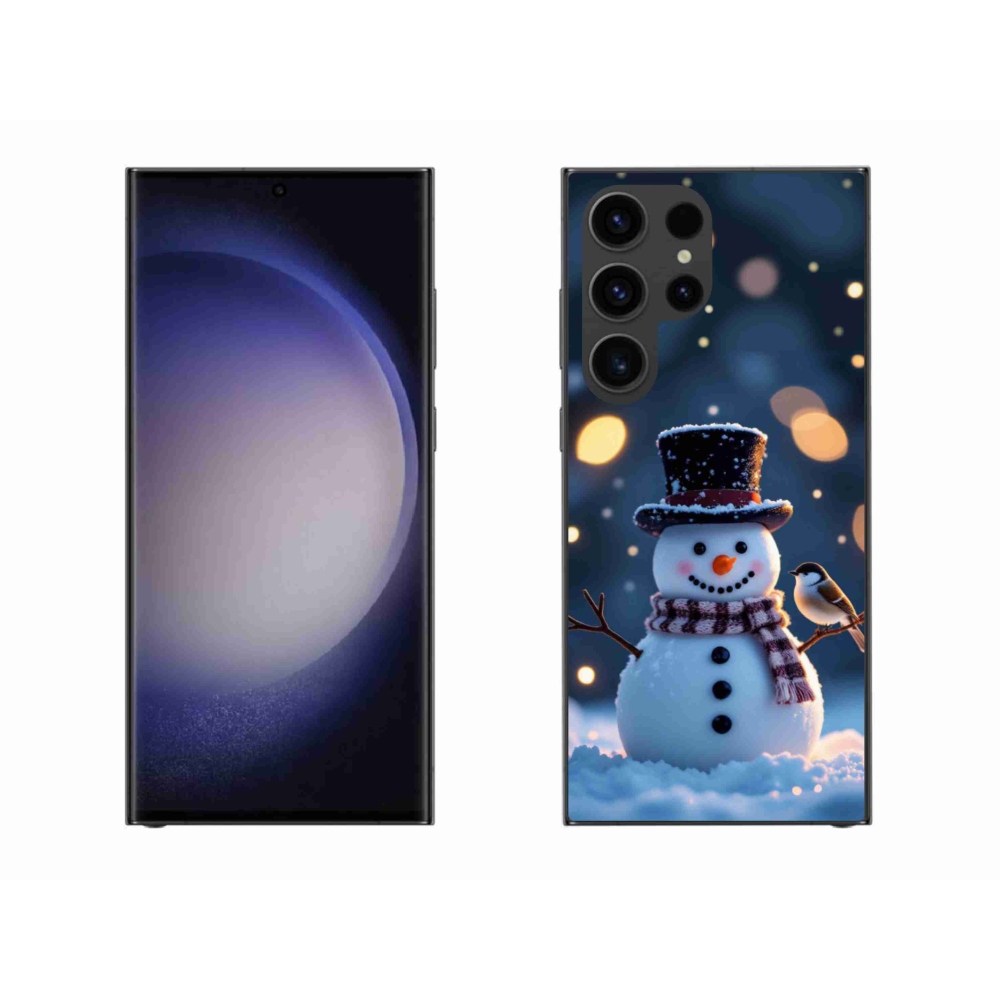 Gél borítás mmCase Samsung Galaxy S23 Ultra 5G - karácsonyi hóemberhez