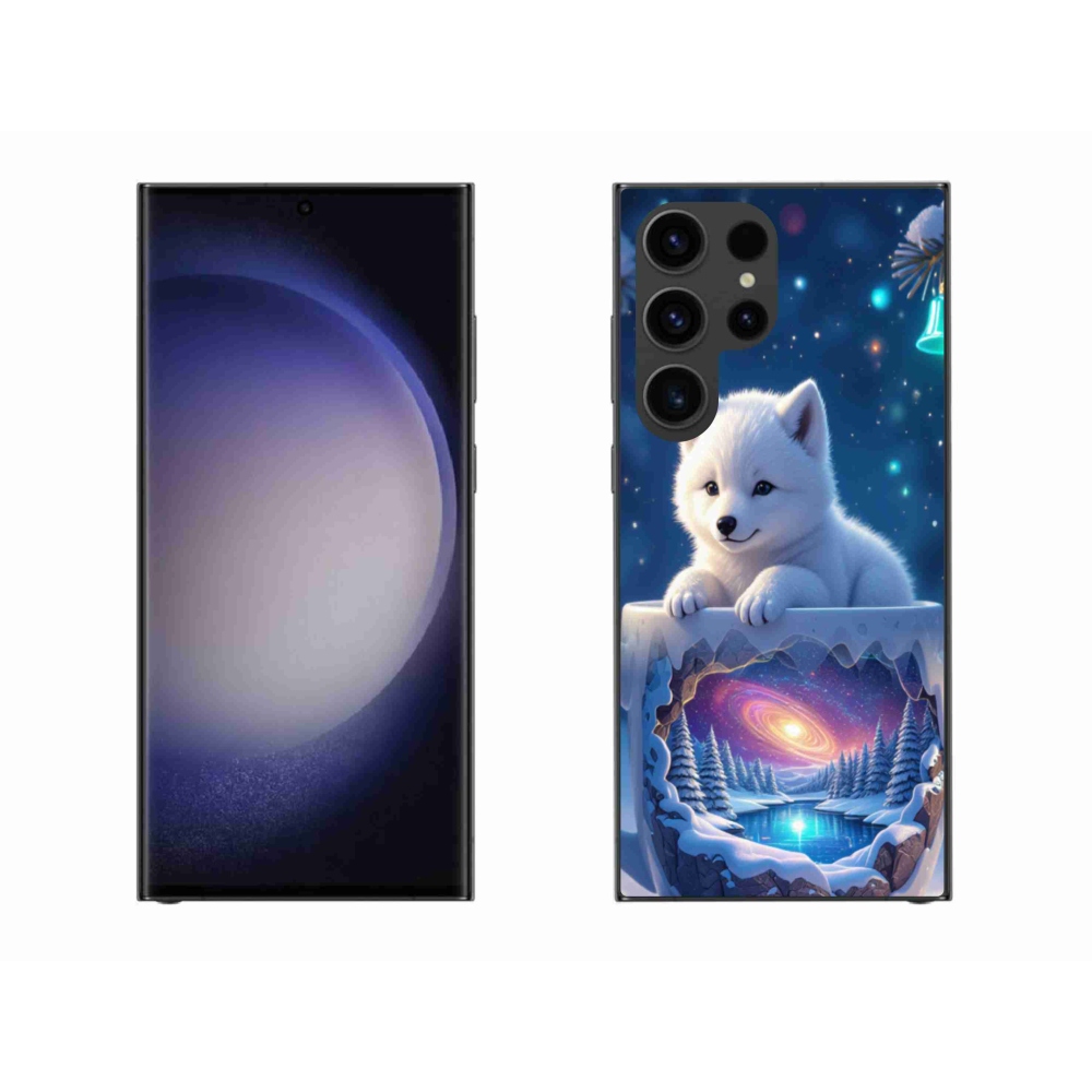 Gél borítás mmCase Samsung Galaxy S23 Ultra 5G - Karácsonyi kölyökkutyakölyök