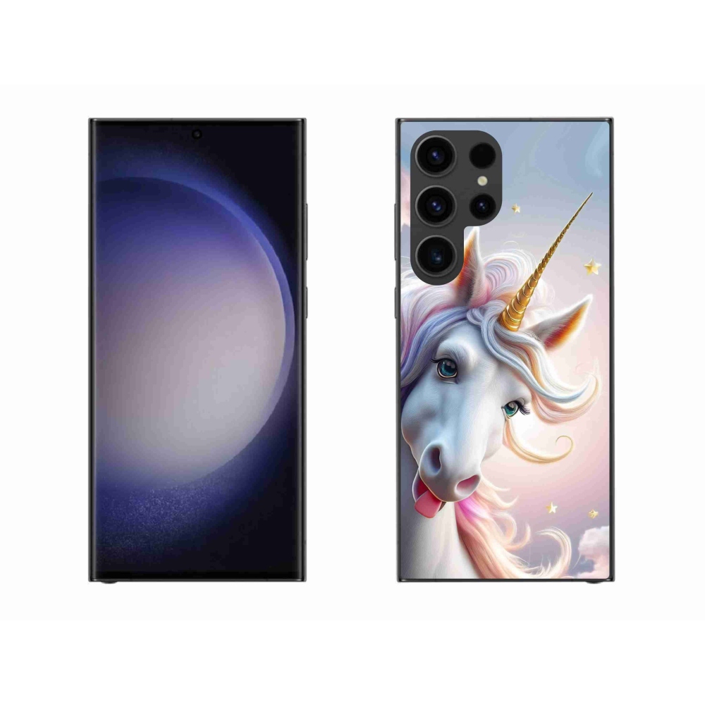 Zselés borítás mmCase Samsung Galaxy S23 Ultra 5G - vidám egyszarvúhoz