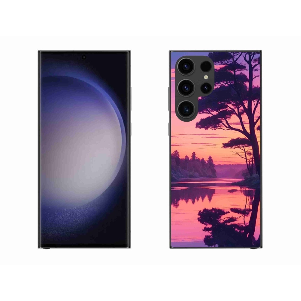 Gél borítás mmCase Samsung Galaxy S23 Ultra 5G - naplemente a tó felett