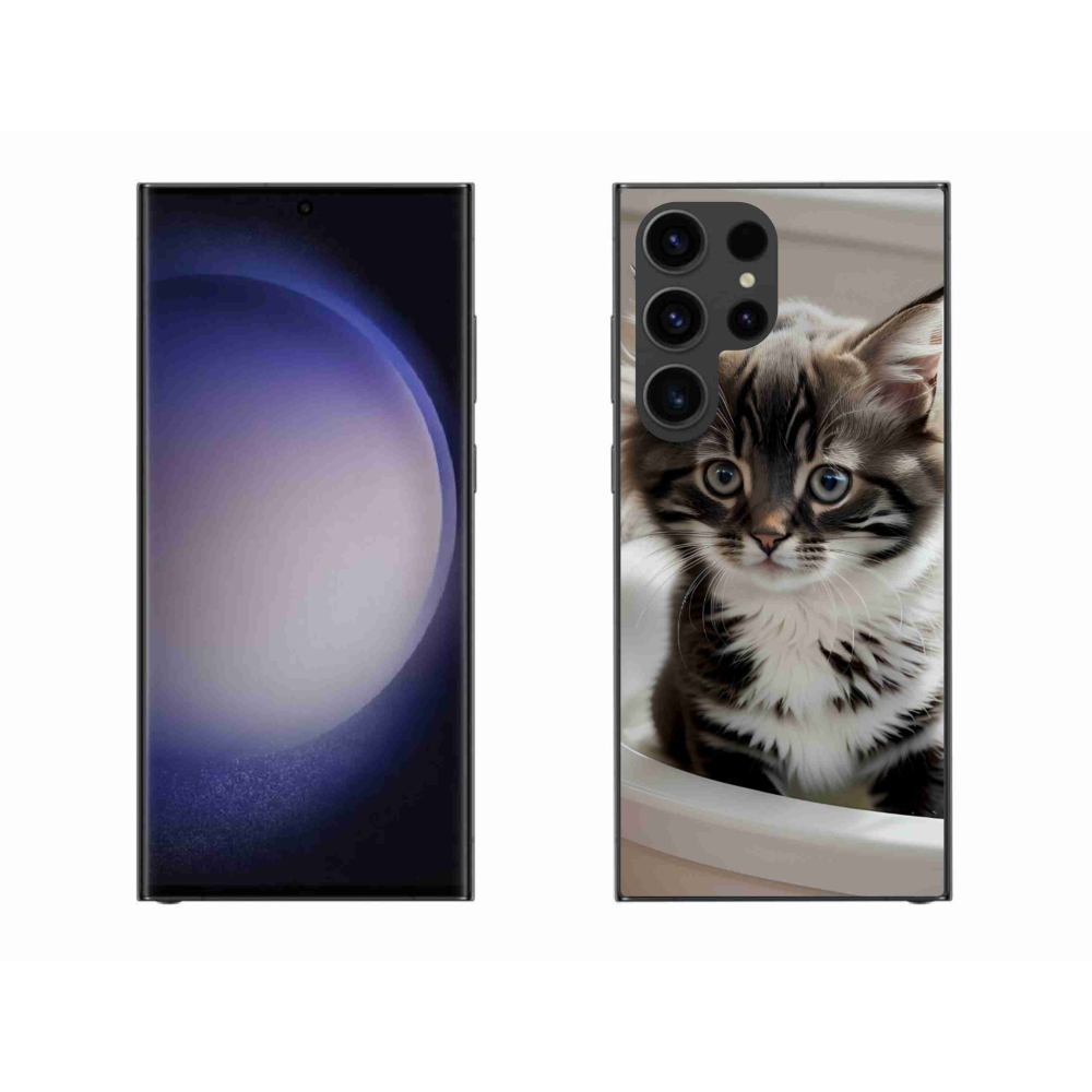 Zselés borítás mmCase Samsung Galaxy S23 Ultra 5G - kíváncsi cica