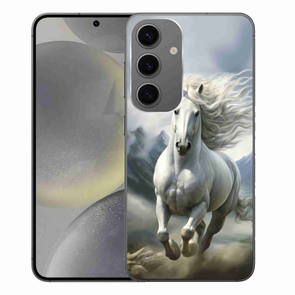 Gél borítás mmCase Samsung Galaxy S24+ - futó fehér ló 3