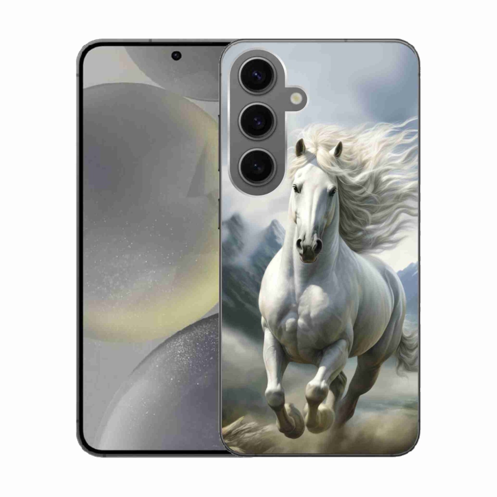 Gél borító mmCase Samsung Galaxy S24 - futó fehér ló 3
