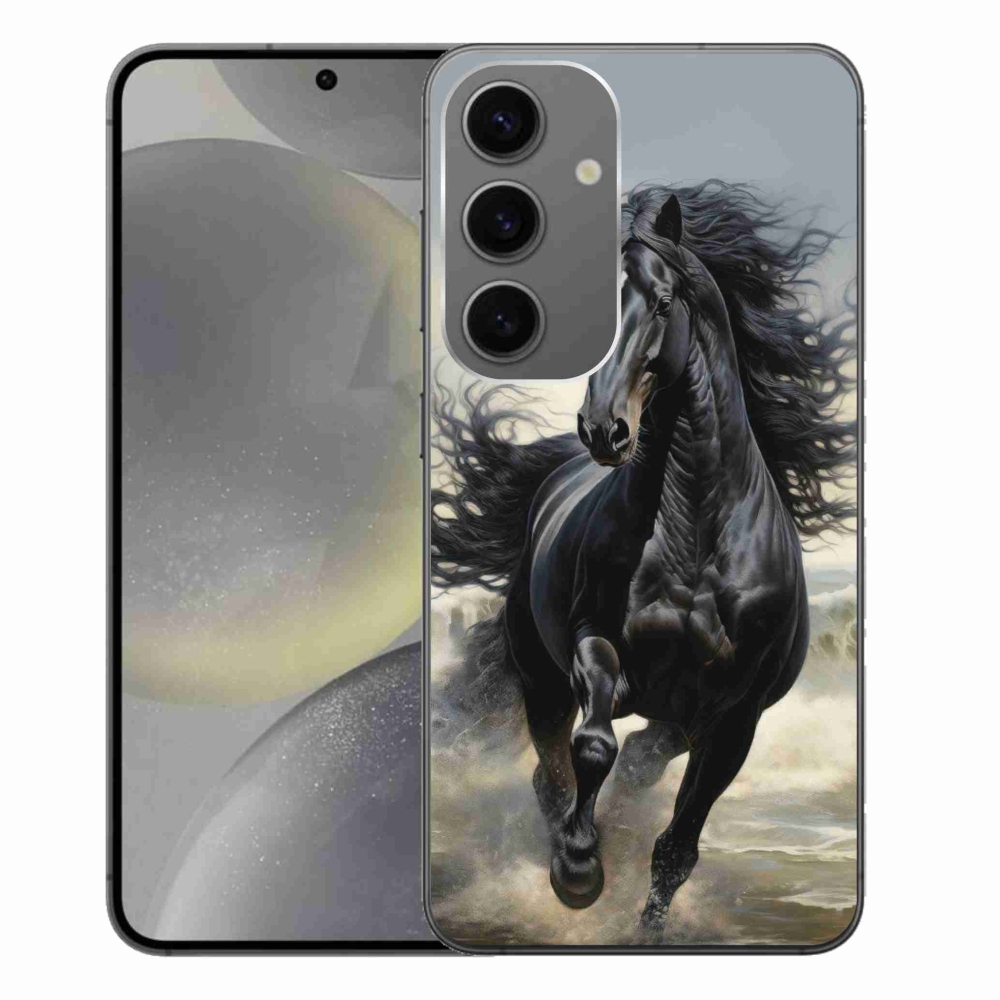 Gél borítás mmCase Samsung Galaxy S24+ - fekete futó ló