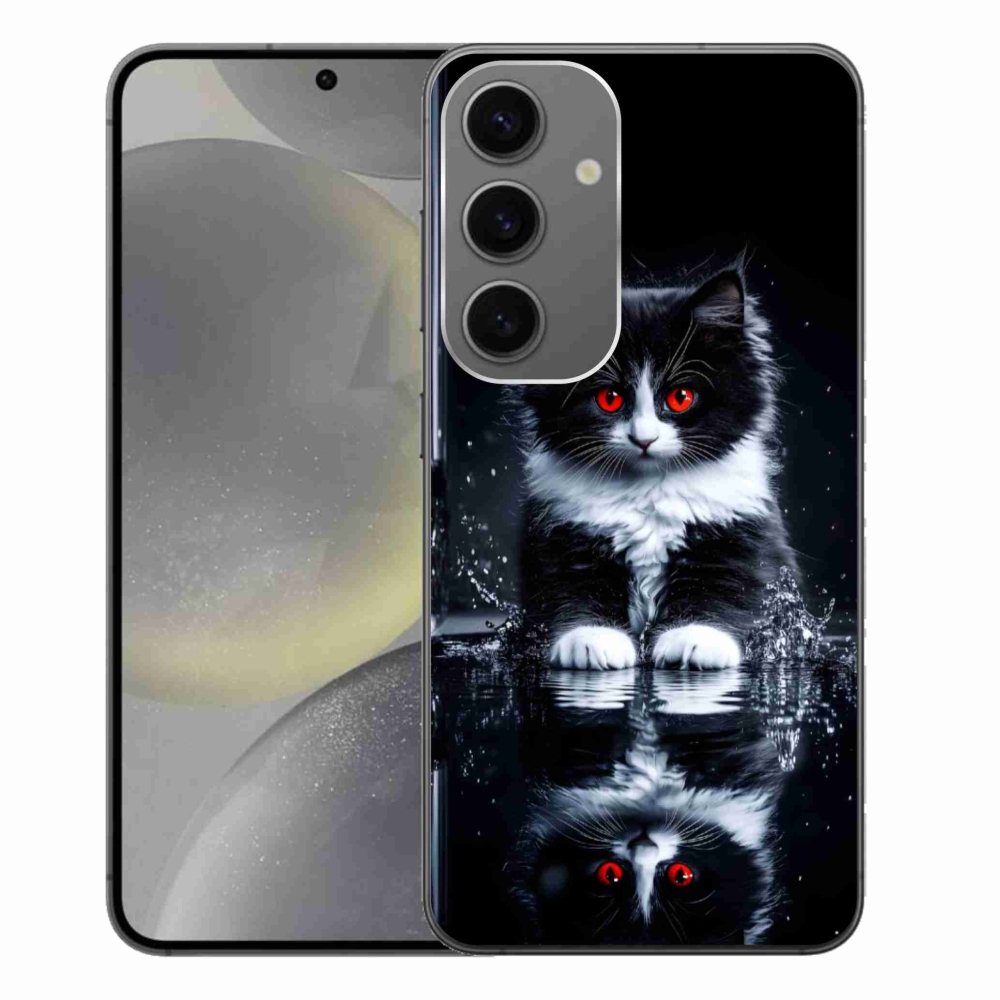 Zselés borítás mmCase Samsung Galaxy S24+ készülékhez - fekete-fehér cica