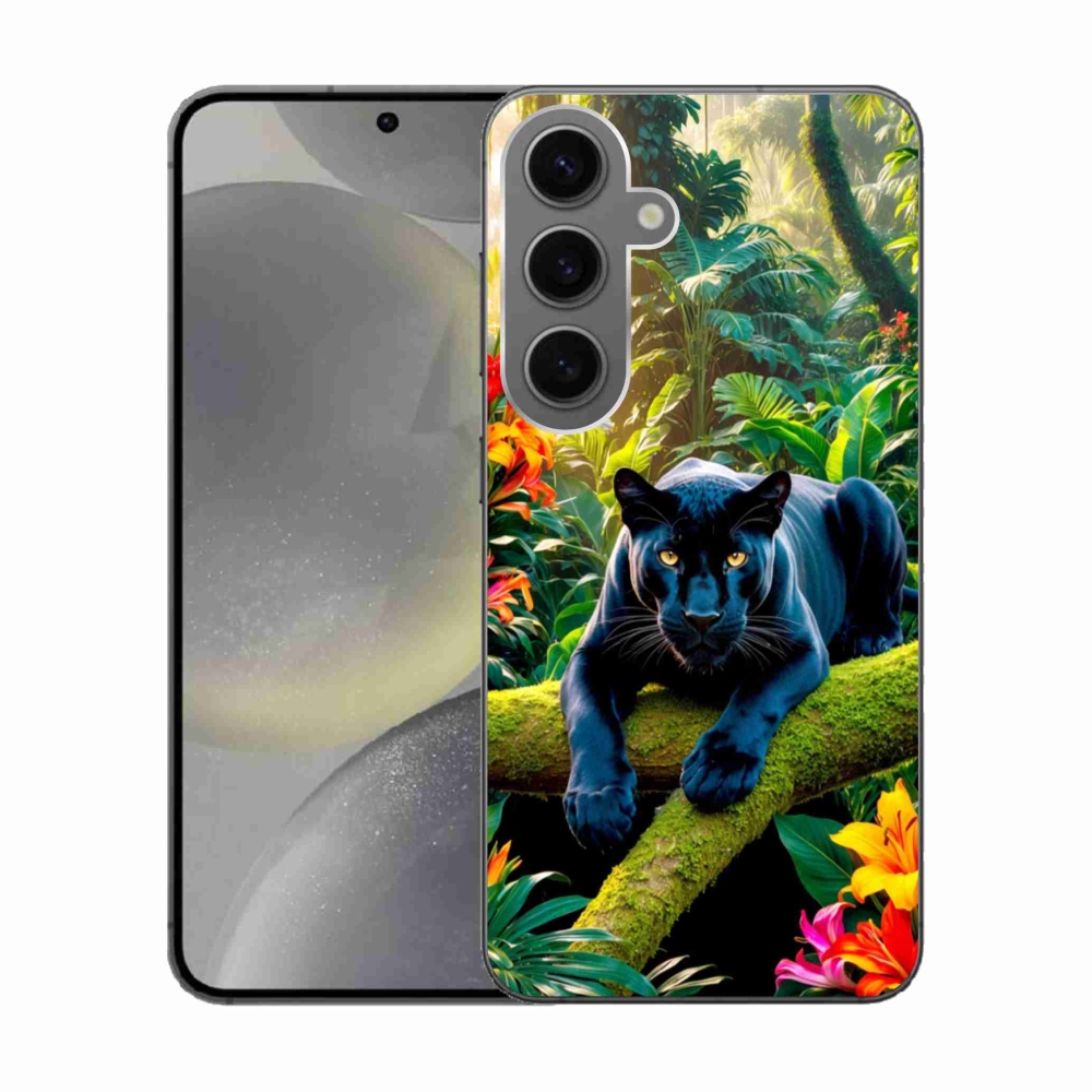 Gél borítás mmCase Samsung Galaxy S24 készülékhez - fekete párduc a dzsungelben