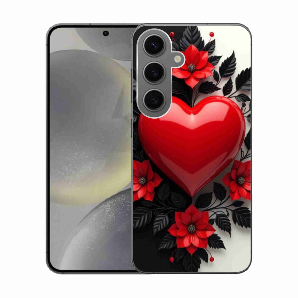 Gél védőhuzat mmCase Samsung Galaxy S24 készülékhez - piros szív
