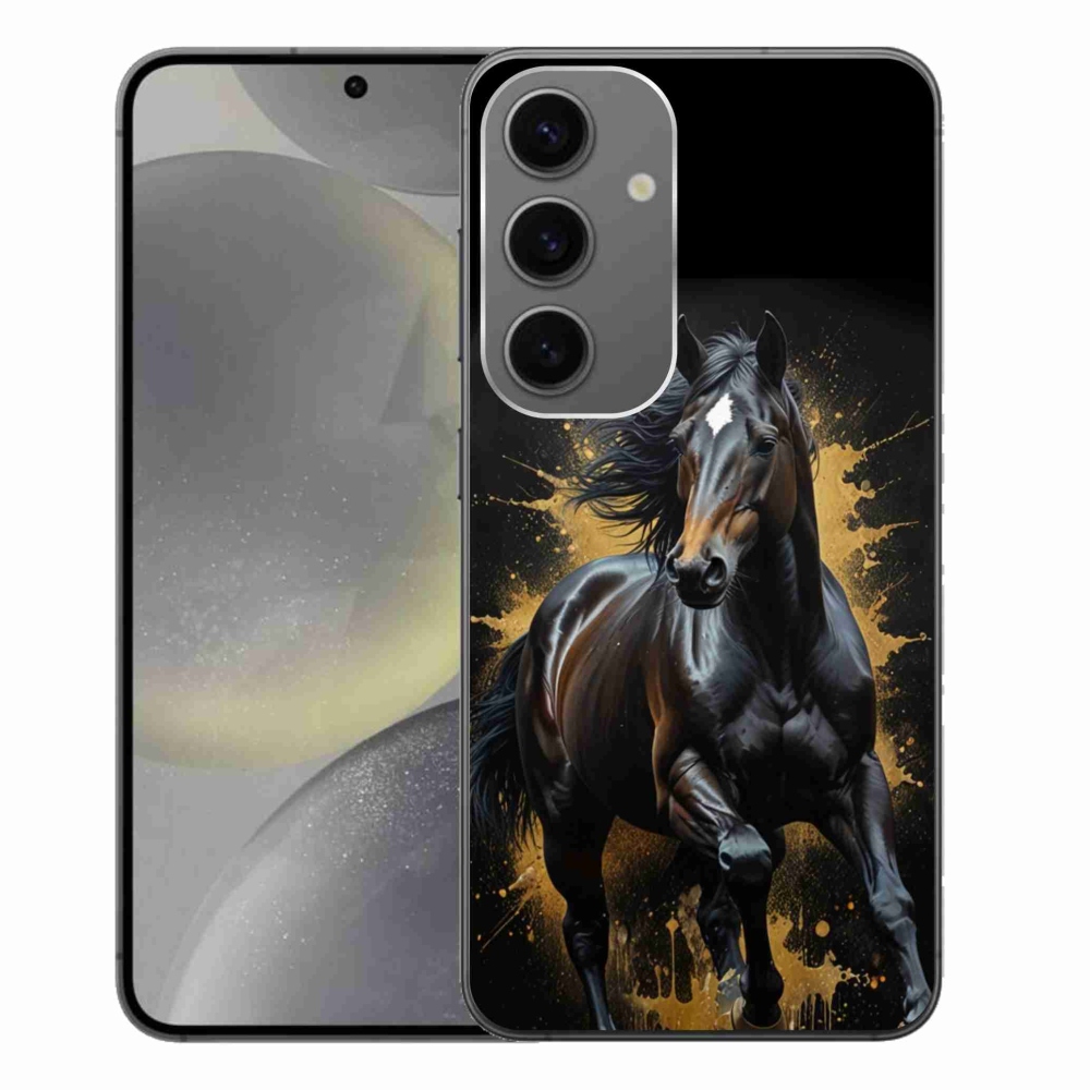 Zselés borítás mmCase Samsung Galaxy S24+ készülékhez - elegáns fekete ménes