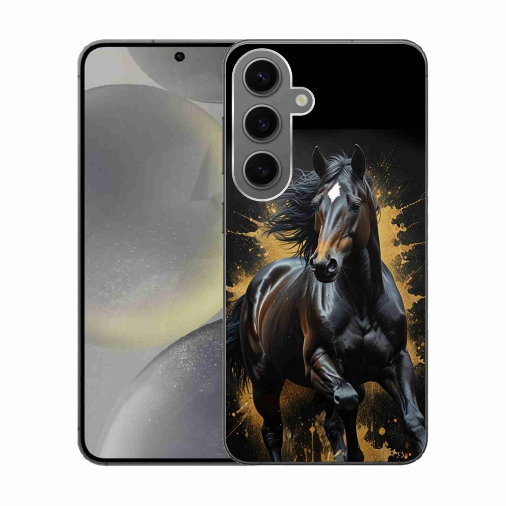 Zselés borítás mmCase Samsung Galaxy S24 készülékhez - elegáns fekete ménes