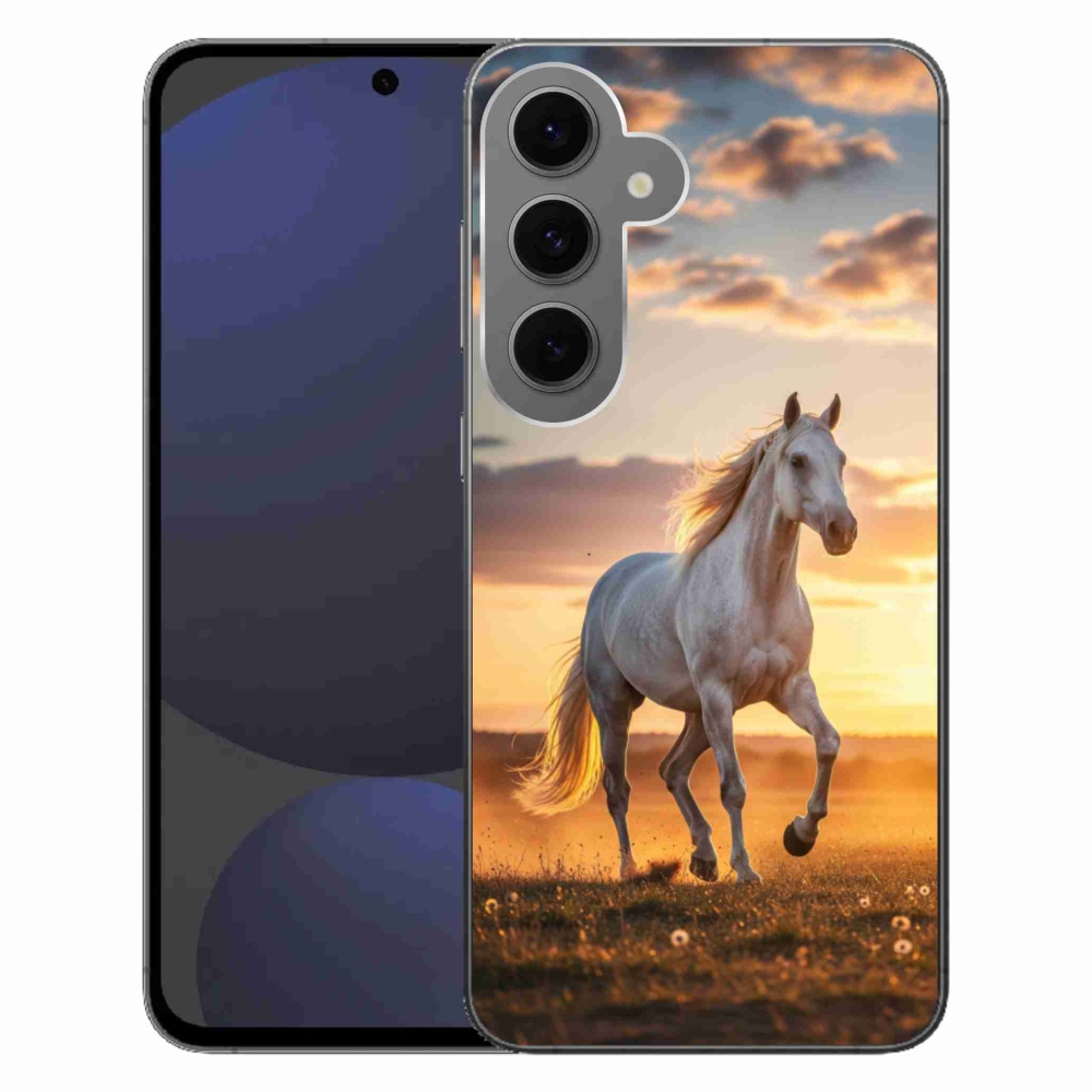 Gél borítás mmCase Samsung Galaxy S24 FE - futó fehér ló 2