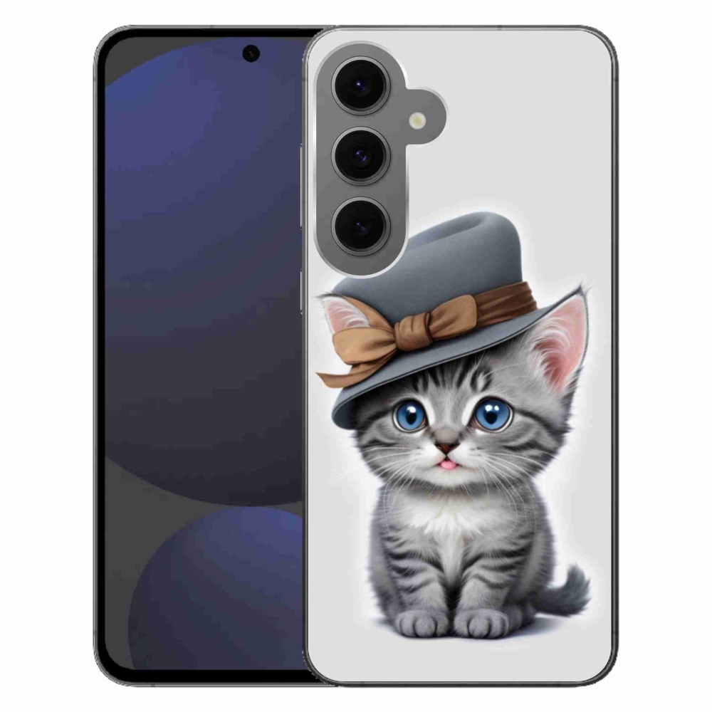 Gél borítás mmCase Samsung Galaxy S24 FE készülékhez - cica sapkával