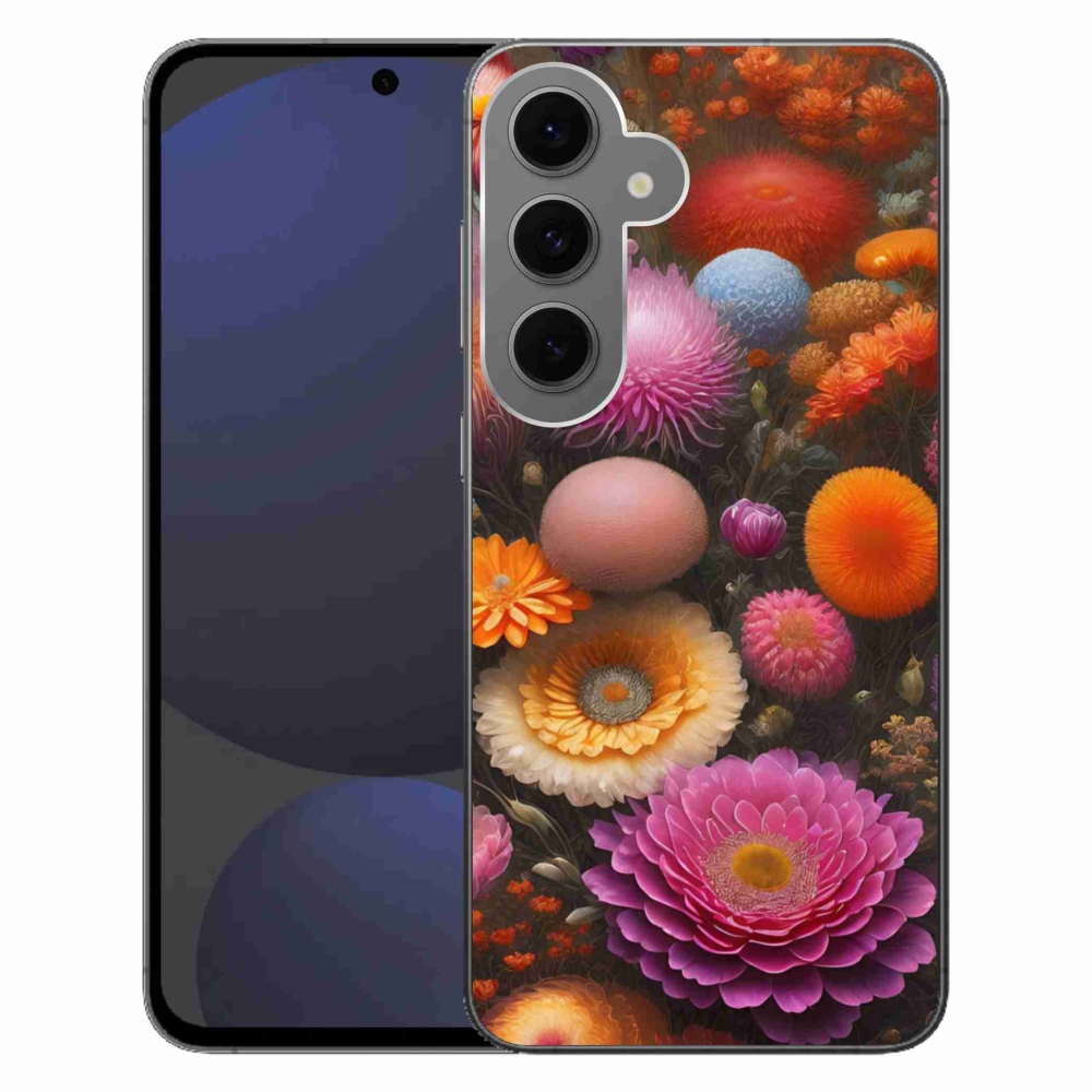 Gél borítás mmCase Samsung Galaxy S24 FE készülékhez - virágos kompozíció