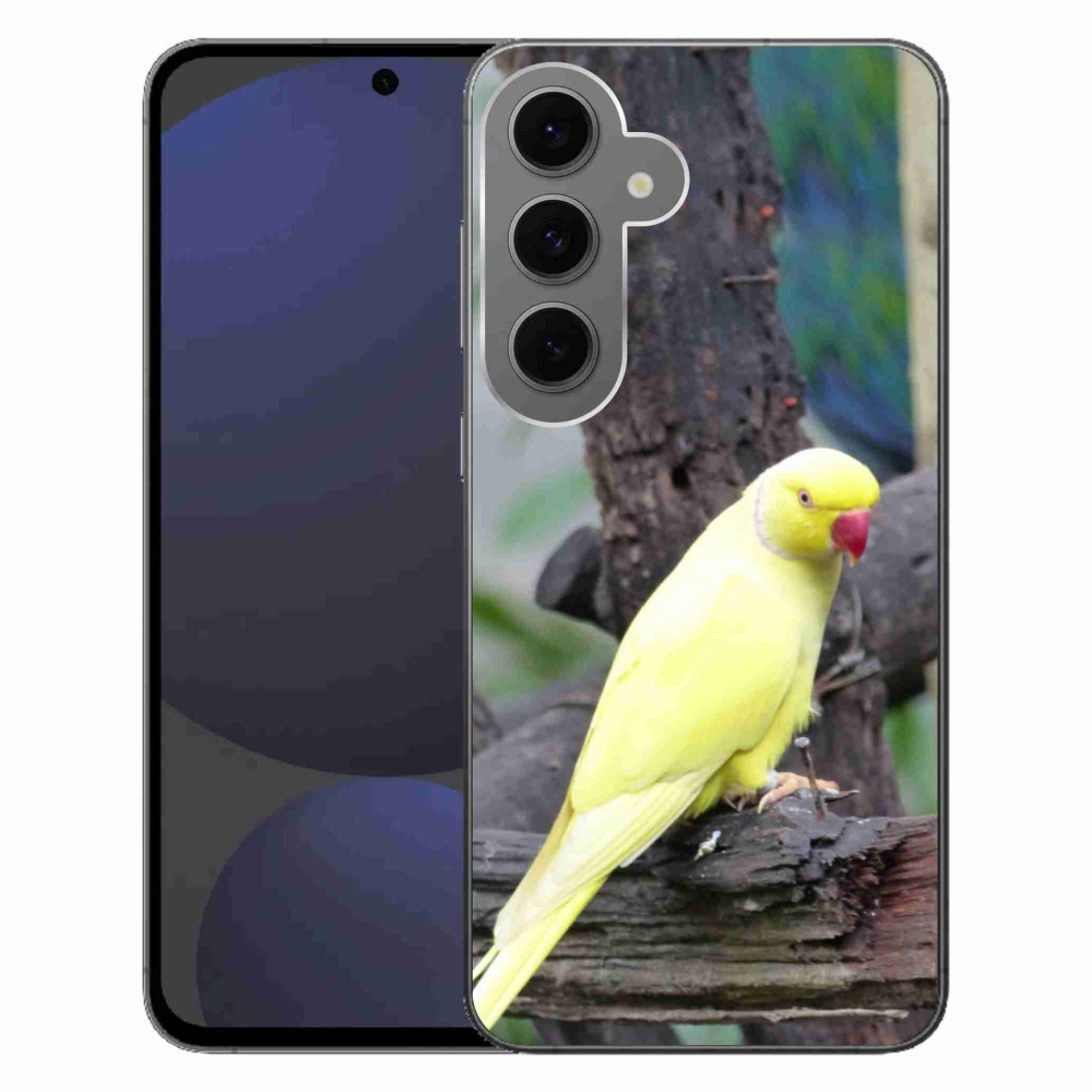 Zselés borítás mmCase Samsung Galaxy S24 FE készülékhez - papagáj alexander sárga