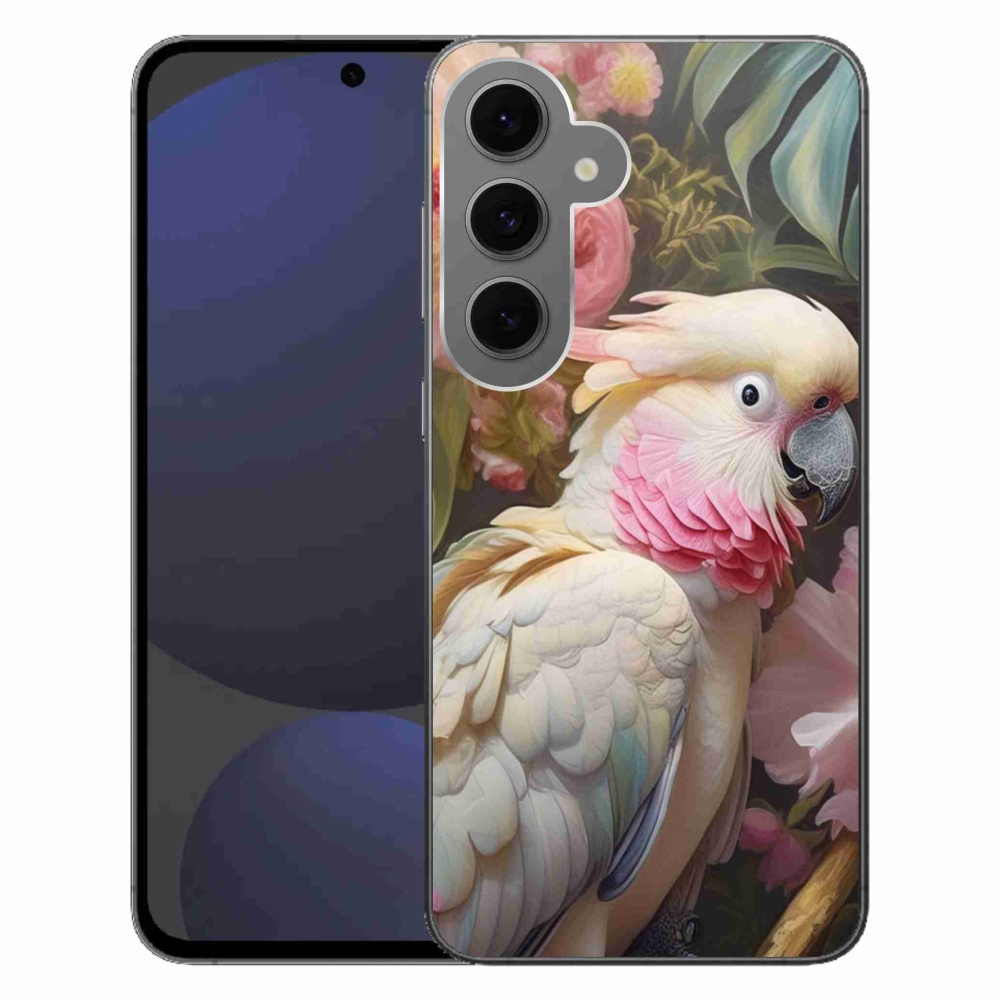 Zselés borítás mmCase Samsung Galaxy S24 FE - papagáj kakadu rózsaszín 2