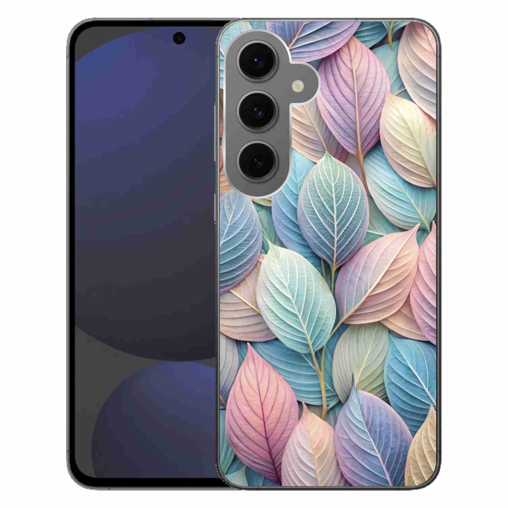 Zselés borítás mmCase Samsung Galaxy S24 FE készülékhez - pasztell színű levelek