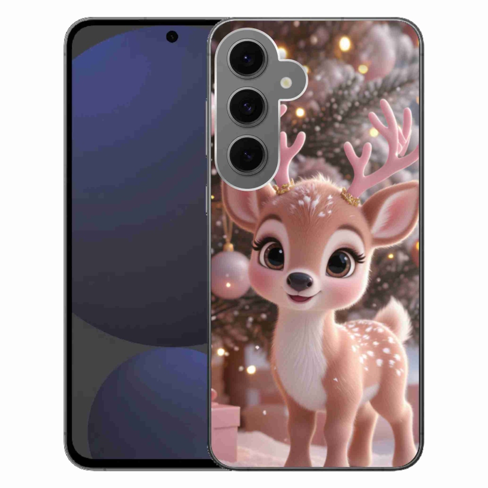 Zselés borítás mmCase Samsung Galaxy S24 FE készülékhez - aranyos rénszarvas