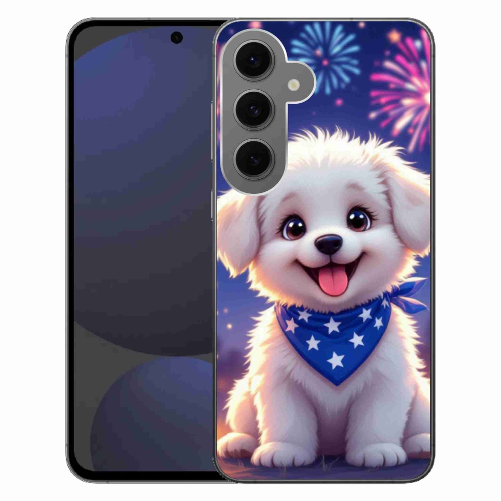 Zselés borítás mmCase Samsung Galaxy S24 FE - ünnepi kölyökkutyakölyök