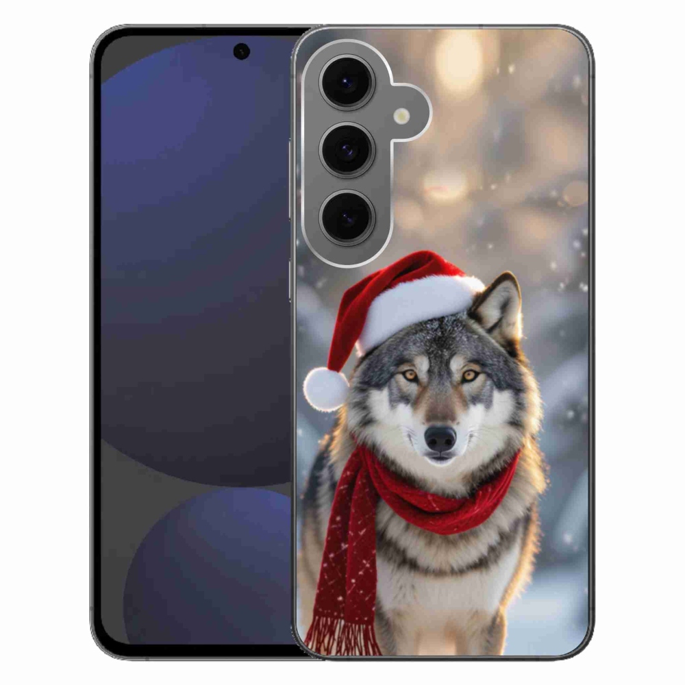 Gél borítás mmCase Samsung Galaxy S24 FE készülékhez - Karácsonyi farkas