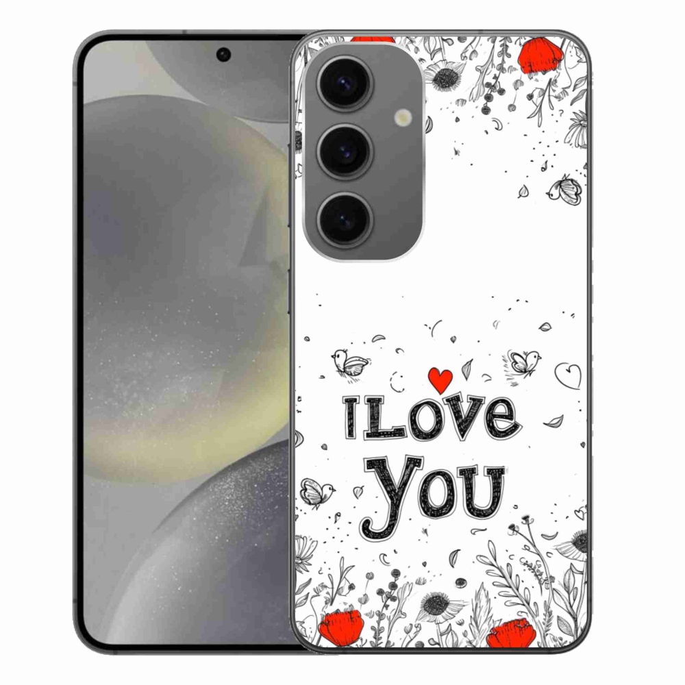 Gél borítás mmCase Samsung Galaxy S24+ - I love you fehér háttérrel