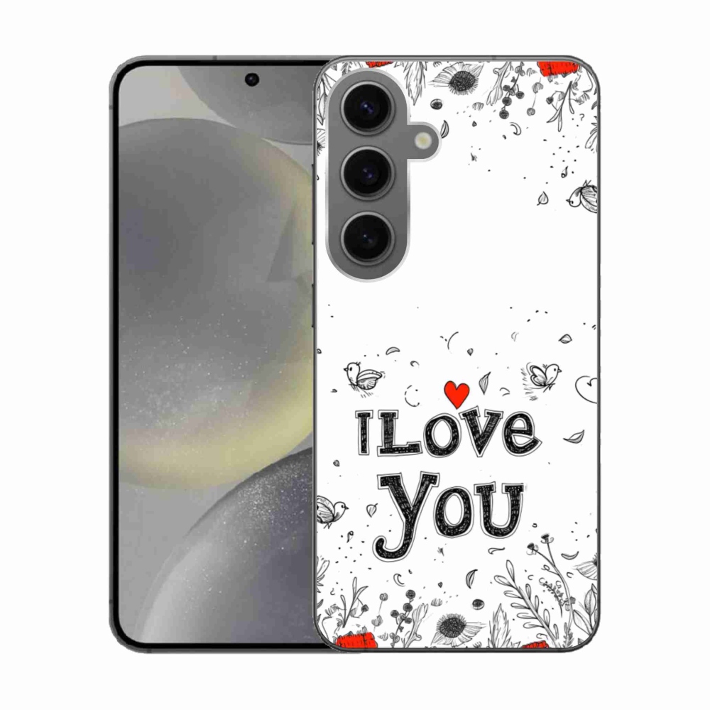 Gél borítás mmCase Samsung Galaxy S24 készülékhez - I love you fehér háttérrel