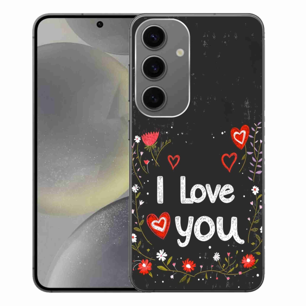 Gél borítás mmCase Samsung Galaxy S24+ - I love you fekete háttérrel
