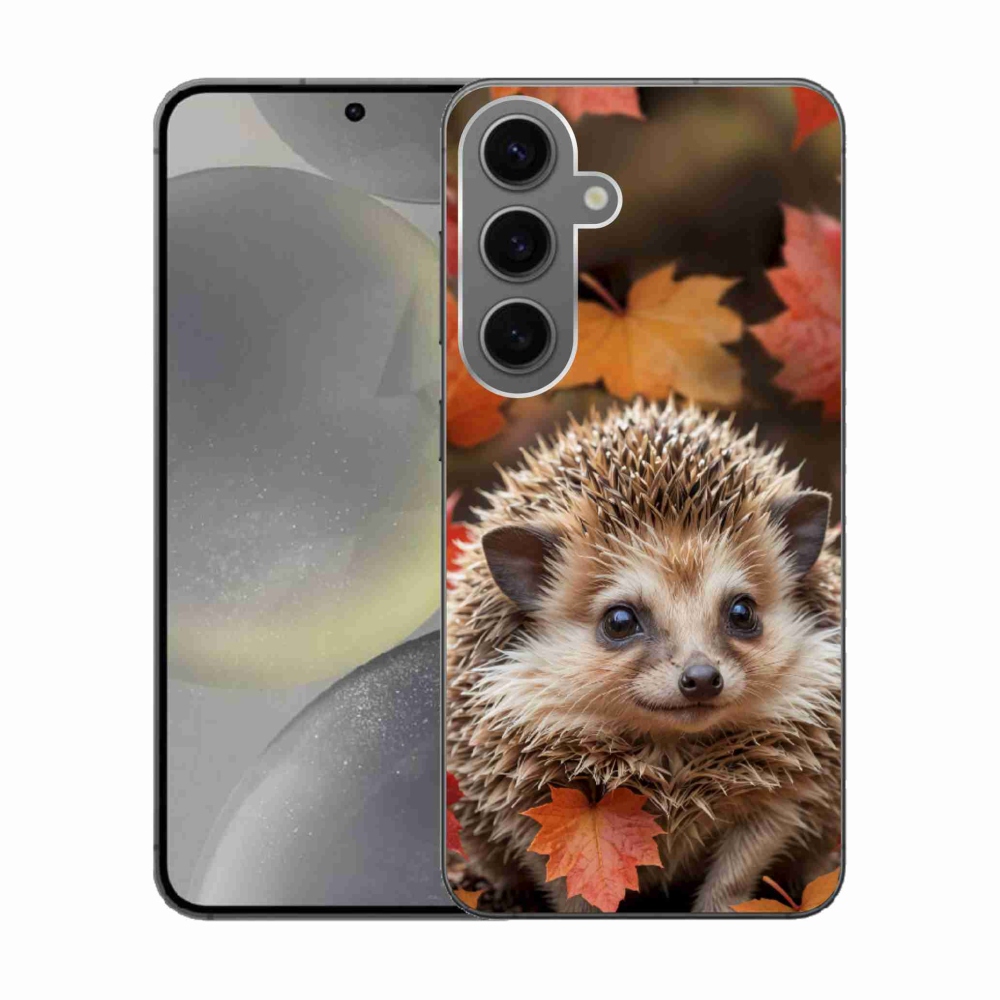 Zselés borító mmCase Samsung Galaxy S24 készülékhez - sün a levelekben