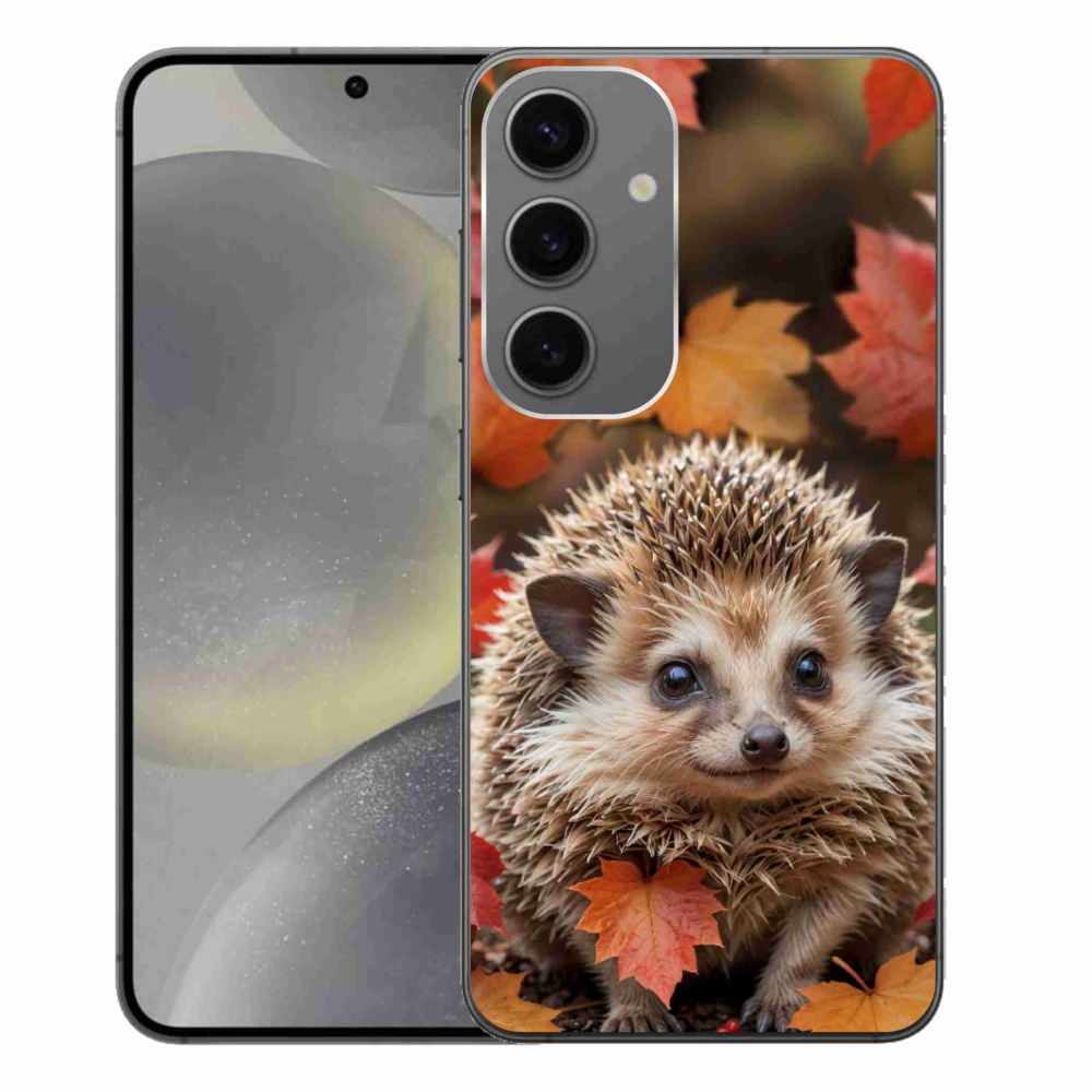 Zselés borítás mmCase Samsung Galaxy S24+ készülékhez - sün a levelekben