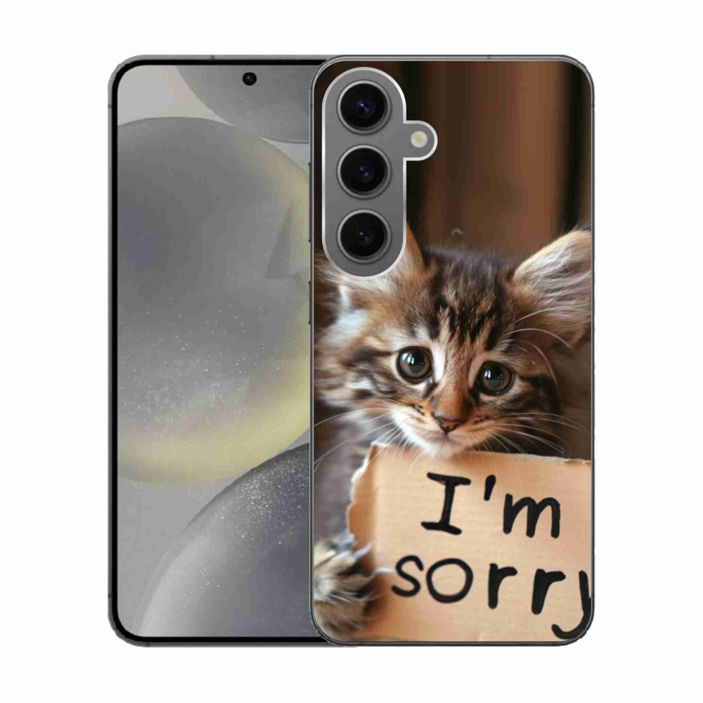 Gél borítás mmCase Samsung Galaxy S24 készülékhez - macska bocsánatkérés