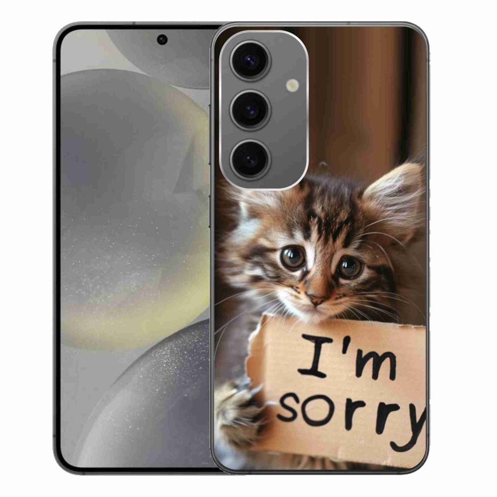 Gél borítás mmCase Samsung Galaxy S24+ készülékhez - macska bocsánatkérés