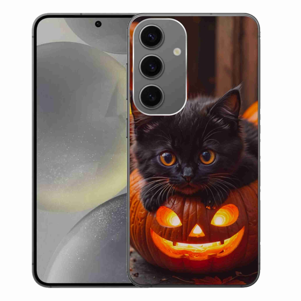 Gél borítás mmCase Samsung Galaxy S24+ készülékhez - cica és sütőtök