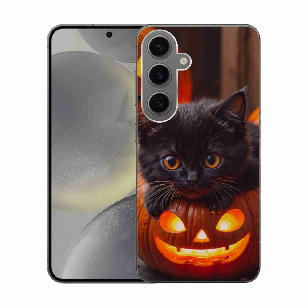 Gél borítás mmCase Samsung Galaxy S24 készülékhez - cica és sütőtök