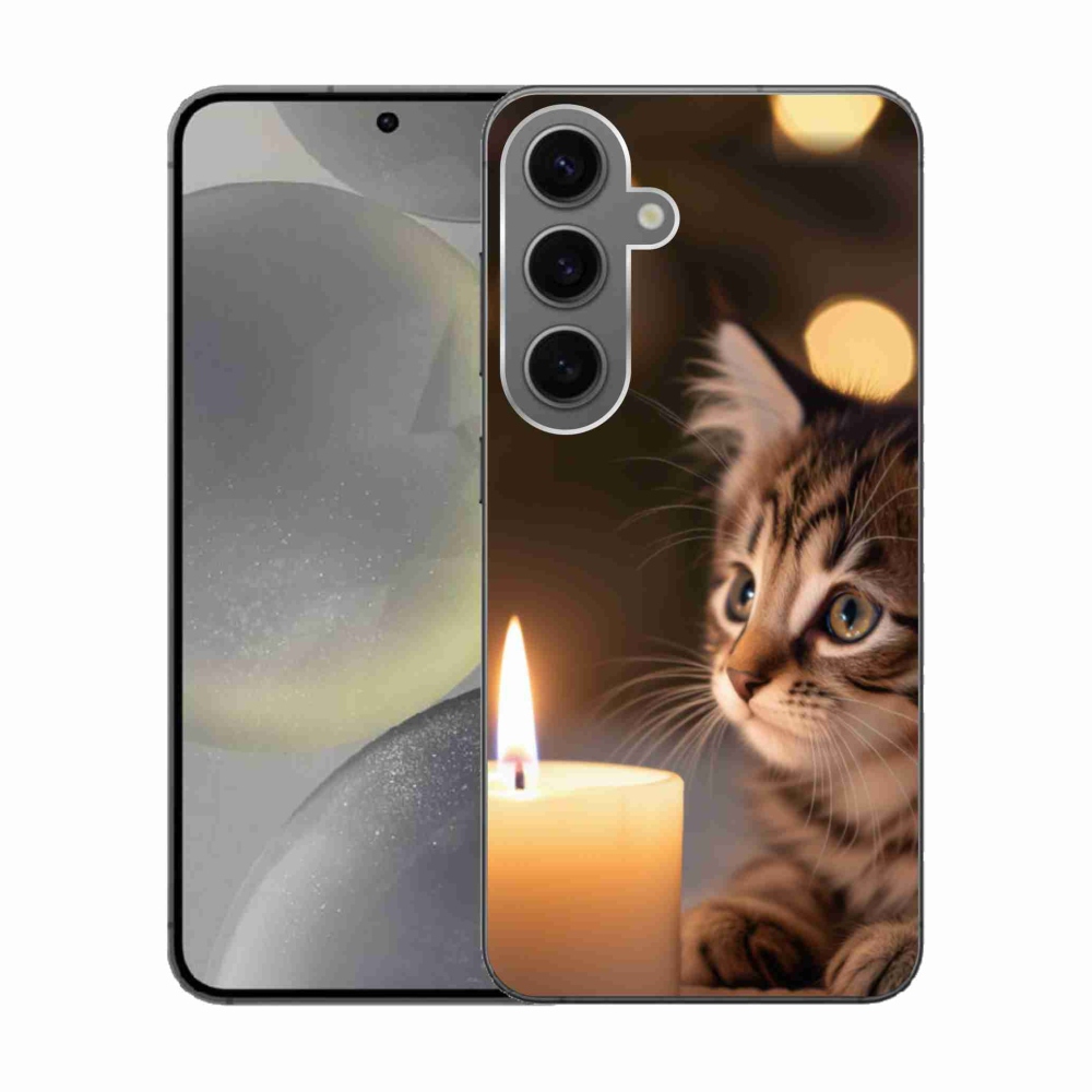 Gél borítás mmCase Samsung Galaxy S24 készülékhez - cica és gyertya