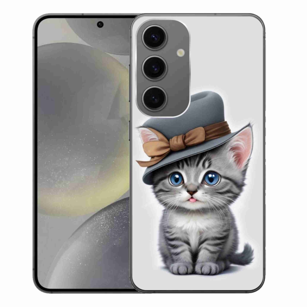 Gél borítás mmCase Samsung Galaxy S24+ készülékhez - cica sapkával