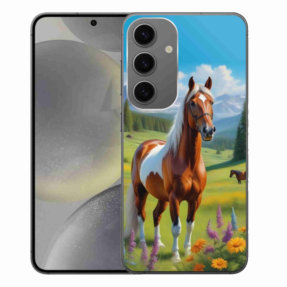 Zselés borítás mmCase Samsung Galaxy S24+ készülékhez - ló a réten