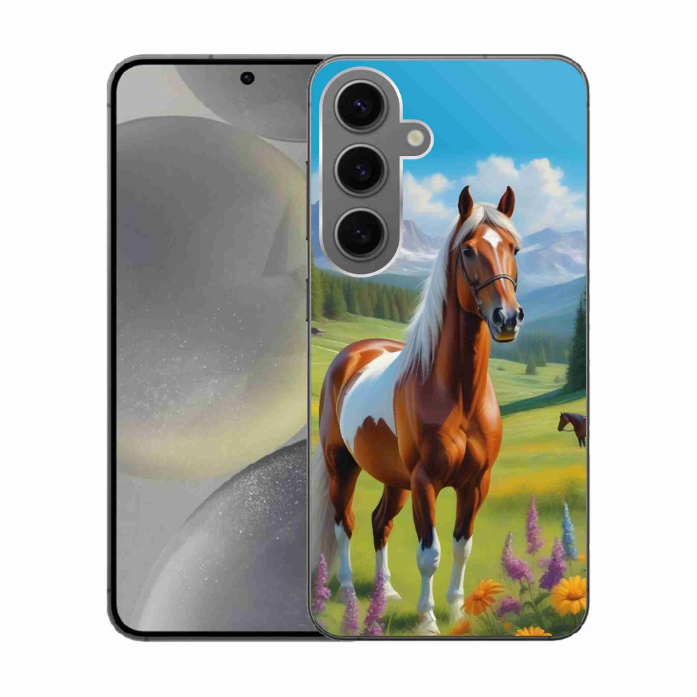 Zselés borítás mmCase Samsung Galaxy S24 készülékhez - ló a réten